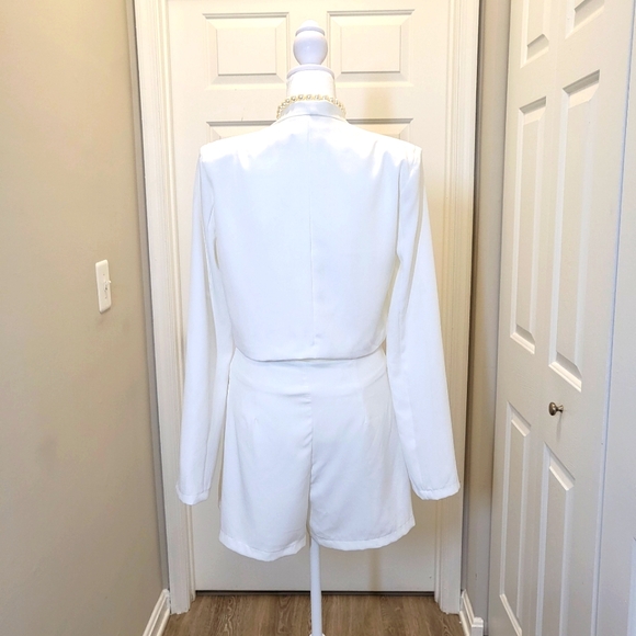 Lulus Ivory Long Sleeve Blazer Romper - Picture 6 of 10